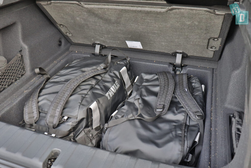 2024 BMW X2 XDrive 20i boot space for luggage with two rows of seats in use
