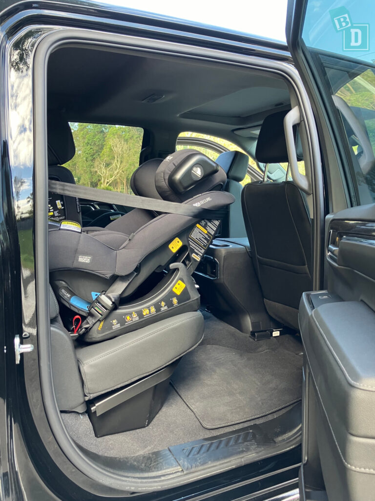 2024 Chevrolet Silverado 1500 LTZ Premium legroom with rear-facing child seats installed in the second row
