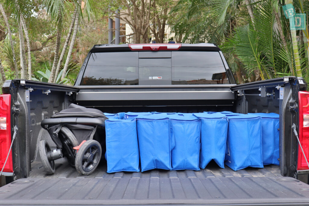 2024 Chevrolet Silverado 1500 LTZ Premium tray space for shopping with compact pram
