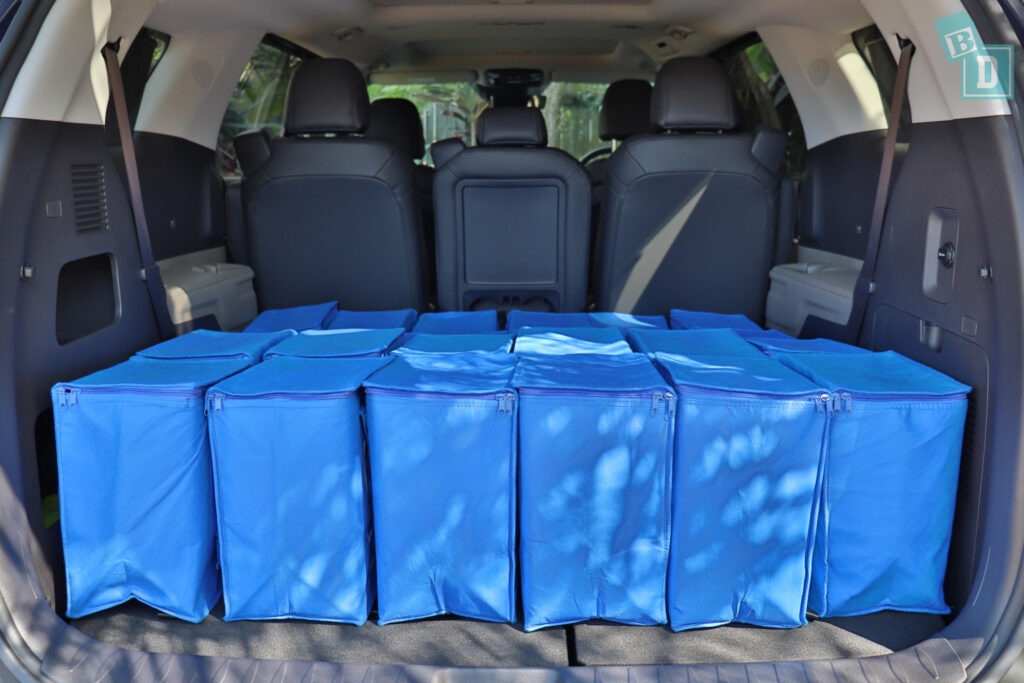 2025 Kia Carnival GT-Line Hybrid boot space for shopping with two rows of seats in use 