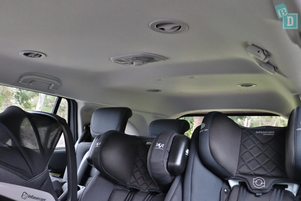 2024 Isuzu MU-X 1.9L LS-M 4X4 with three child seats installed in the second row
