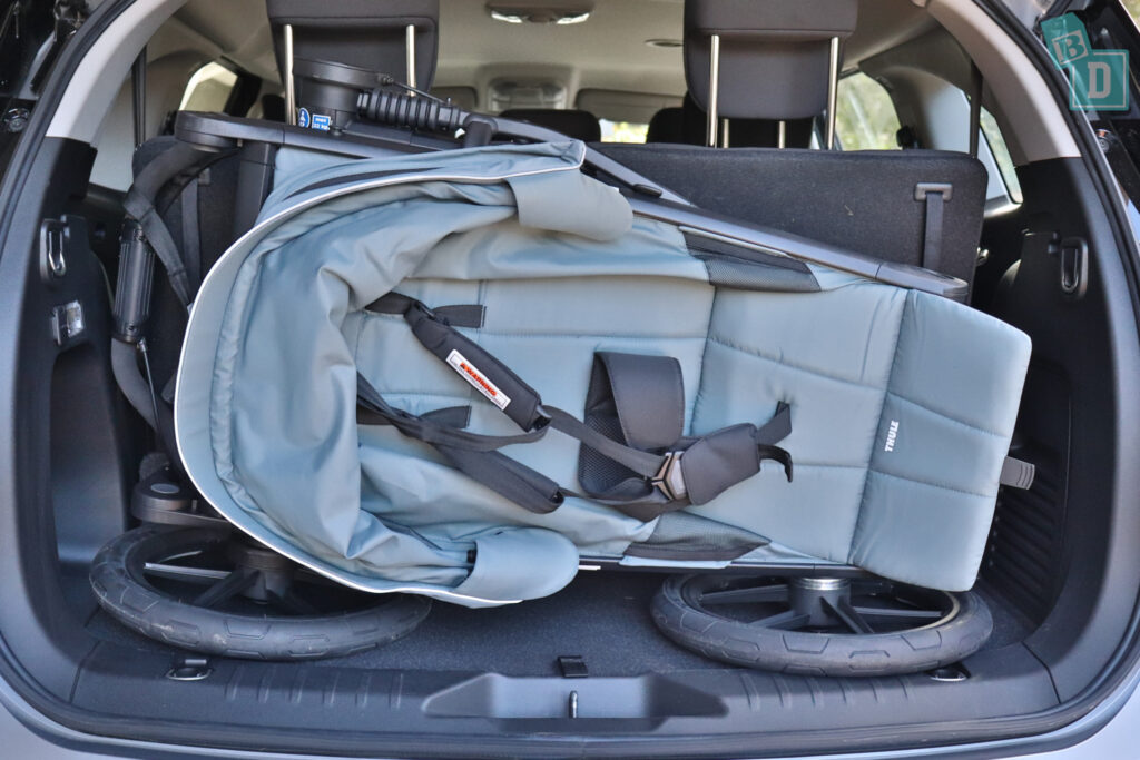 2024 Isuzu MU-X 1.9L LS-M 4X4 boot space for single stroller pram and shopping with all three rows in use
